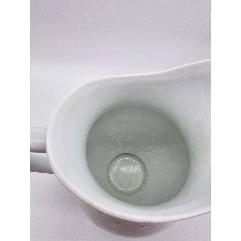 Godinger & Co White Porcelain Hobnail Pitcher Scalloped Pedestal Vase 9 Inch
